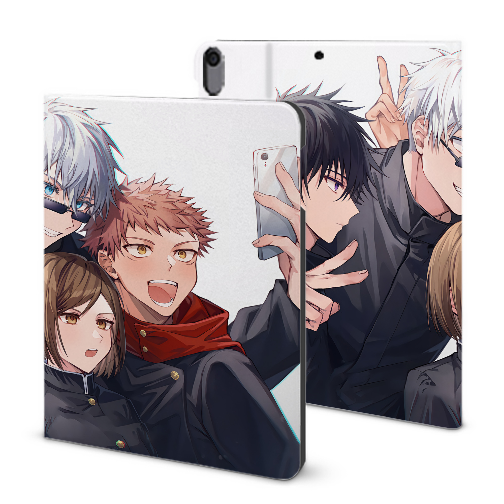 （画像用） 呪術廻戦 Jujutsu Kaisen IPad ケース ブック型 PUレザー TPU 耐衝撃 軽量 薄型 ペン収納なし 全面保護 IPad 各モデル対応